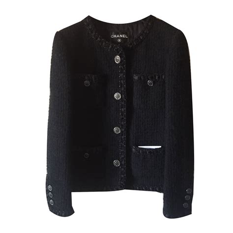 veste noire chanel|chanel jacket.